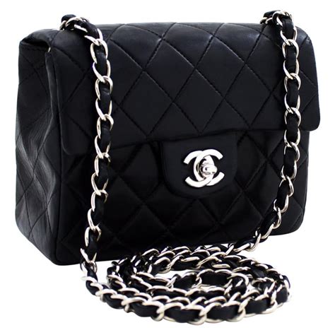 chanel silver chain bag|chanel bag with chain strap.